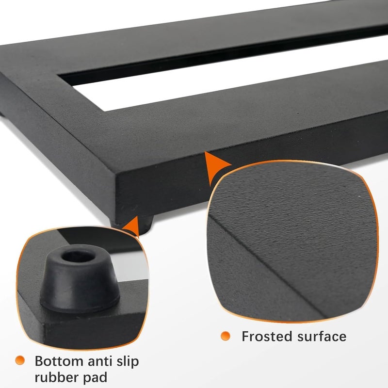 GOGHOST Small Guitar Pedal Board, 15x5.7x1.18", Aluminum Alloy Black Effects Mini Pedal Board with Adhesive Hookside Tape - Image 4